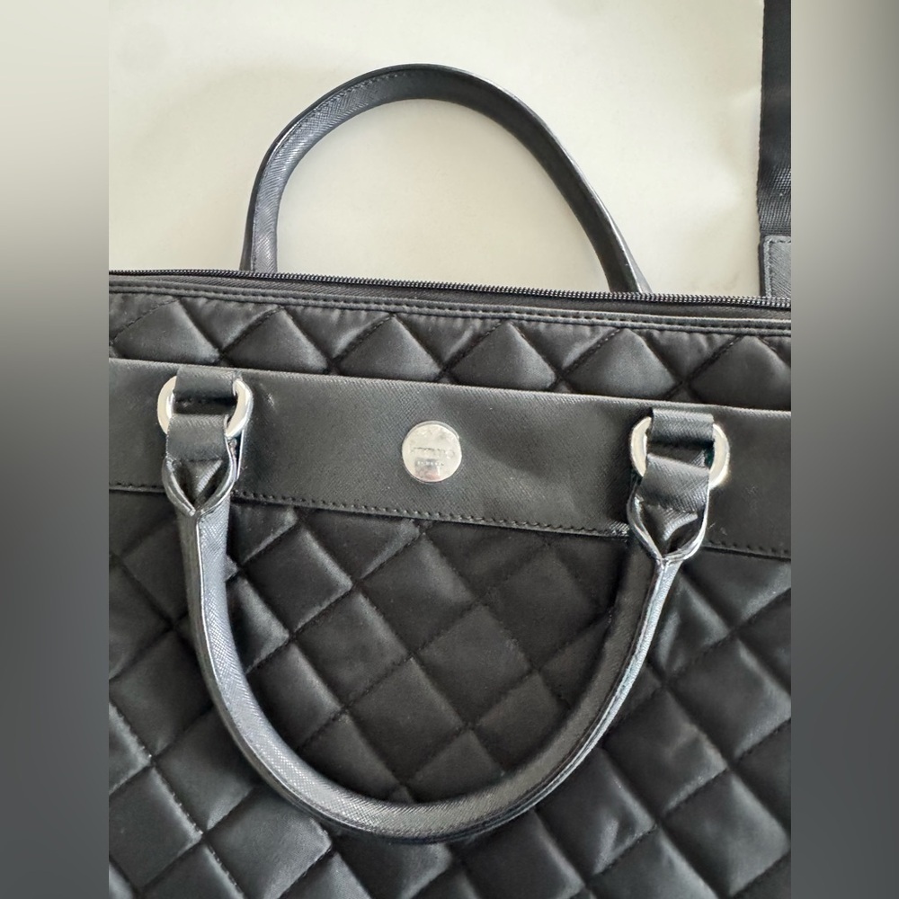 Knomo London Avignon Quilted Laptop Bag Black - Picture 2 of 7